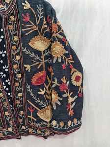 Chaqueta de Algodón con Bordado Suzani Estilo Boho para Mujer, Cuello Mao, Transpirable, Ecológica, Resistente al Viento, Manga Larga, No Tejida - Product Image 4