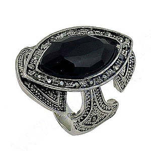 Anillo Abierto de Plata 925 con Ónix Negro Plateado para Mujer - Regalo Elegante - Product Image 1