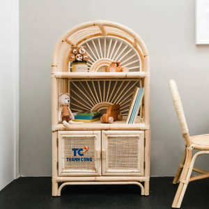 Gabinete de almacenamiento de ratán de estilo moderno ecológico con puerta para dormitorio, muebles para niños o sala de estar, muebles de puesto de tienda - Product Image 4