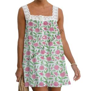 Robe d'été indienne en coton imprimé à la main, style ethnique, pour femmes, vêtements indiens et pakistanais, tenue quotidienne pour filles - Product Image 2