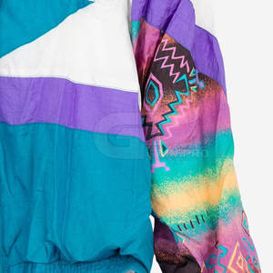 Geometric Print <b>Zip</b> <b>Up</b> <b>Jacket</b> 90s Street Style Bold Pattern Design Outerwear For Urban Casual Wear - Product Image 5