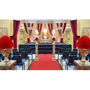 Decoración de Escenario Dorado para Bodas con Temática Marroquí, Decoración de Escenario para Nikah con Temática Musulmana, Decoración de Escenario Tradicional para Recepción de Bodas en Atlanta - Product Image 1