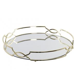 Bandeja de metal decorativa navideña chapada en oro, mesa decorativa para restaurante y decoración del hogar, bandeja de espejo de lujo - Product Image 3