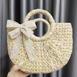 Sac de plage tissé à la main en jacinthe d'eau-Fourre-tout d'été écologique - Product Image 5