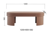 Luxuriöser Maßgefertigter Moderner Eleganter Wohnzimmer Ovaler Holz-Couchtisch Einzigartiges Design Eschenholz-Furnier