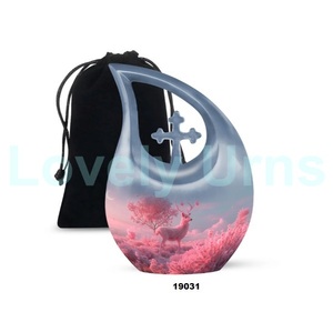 โกศสำหรับผู้ใหญ่สำหรับใส่เถ้ากระดูกของมนุษย์ตกแต่งสำหรับงานศพแบบไขว้ขนาดใหญ่พร้อมถุงกำมะหยี่ฟรี - Product Image 2