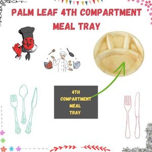 Platos y Tazones de Hoja de Palma con 3 Compartimentos, Platos de Nuez de Areca Biodegradables - Product Image 2