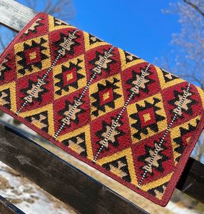 Vente chaude couverture de selle en laine personnalisée tapis d'équitation occidental fait à la main couverture équestre Durable qualité supérieure de l'Inde - Product Image 3