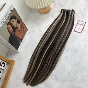 Extensiones de cabello humano virgen Remy 100% de alta calidad, máquina de trama doble de 20 pulgadas, onda recta, origen de Vietnam, Color Natural - Product Image 2