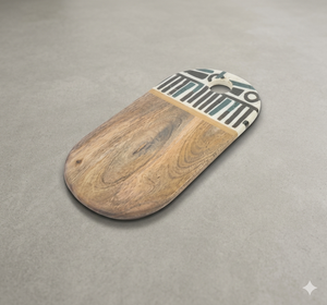 Tabla de cortar de madera de acacia moderna de alta calidad, bloque de corte decorativo personalizado, uso de cocina, comida de queso de tendencia - Product Image 1