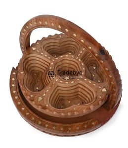 Panier à fruits secs en bois moderne écologique de qualité supérieure, rangement pour collations en bois naturel pour la maison, l'hôtel et les cadeaux d'entreprise Tradebyd - Product Image 3