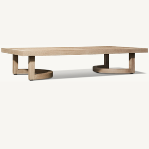 Rectangular <b>table</b> furniture made of environmentally friendly wood with unique <b>legs</b> in a simple modern style for outdoor use - Product Image 1