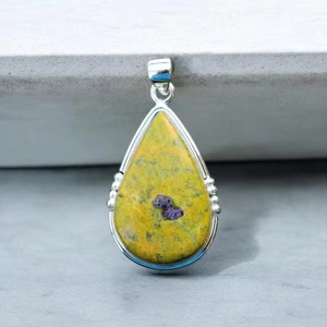 จี้พลอยแอทแลนทิไซต์925เครื่องประดับสำหรับทุกเพศชุบโรเดียมและชุบทอง - Product Image 1