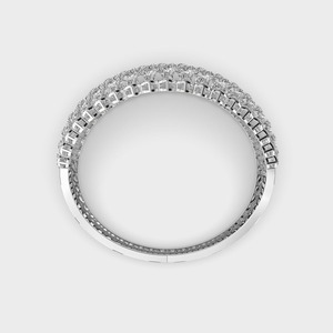 IGI Certified Pear & Round Diamond Lattice Designer <b>Bracelet</b> in <b>Solid</b> 925 Sterling <b>Silver</b> - Product Image 4