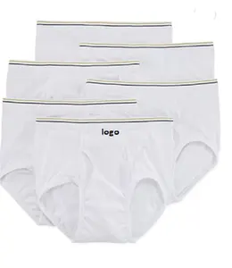 Men's 100% Cotton Full-Cut Briefs Big & Tall 100% Cotton tag free comfort waistband brief Lots Sourcing From Bangladesh