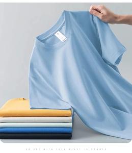 Camisetas de verano de alta calidad para hombre Camiseta de manga corta de algodón pesado con cuello cómodo de color blanco sólido Suelto - Product Image 6