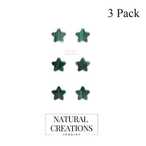 Pendientes Colgantes de Plata de Ley 925 de Alta Calidad con Perla de Agua de Mar y Malaquita en Forma de Estrella, Engaste de Bisel, Plateados, Modernos - Product Image 2