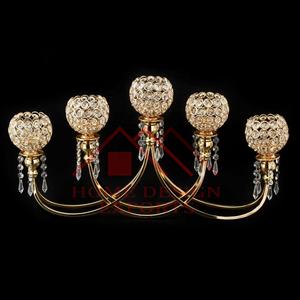 2025 Arm <b>Candle</b> Candelabra with Crystal Globe Votive for Home Hotels & Restaurants New Design Crystal 5 Arm <b>Candle</b> Holder - Product Image 5