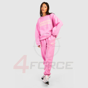 Survêtement d'hiver décontracté unisexe élégant de qualité supérieure ensembles de pantalons de survêtement à col roulé motif brodé chaud en polaire solide - Product Image 2