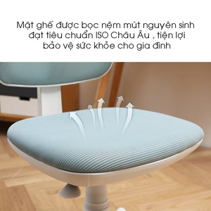 Chaise d'école pivotante sans accoudoirs GAKJS-1606 avec coussin en tissu multicolore - Product Image 5