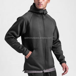 Sudadera deportiva unisex QST de otoño, informal, con cremallera completa, capucha, ajuste holgado, bordada, de algodón antipilling. - Product Image 4