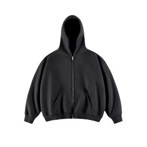 <b>Mens</b> Hoodies High Quality Custom Boxy Zip up Oversized Sweatshirt with Pocket Boxy <b>Cropped</b> Hoodie <b>Men</b> - Product Image 3