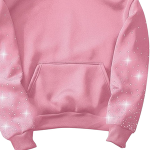 Sweat à capuche rose pour homme avec strass, luxe, cristal, nouveau, brillant, streetwear, hip hop, mode, esthétique diamant, élégant, chaud, automne - Product Image 4