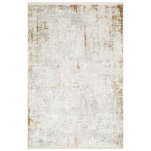 KD009 Grand tapis rectangulaire en velours beige fabriqué à la machine Tapis à motif abstrait texturé doux pour chambre Ensembles de tapis en polyester - Product Image 5