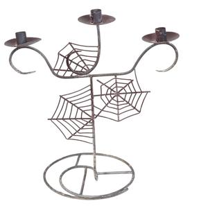 Earth Day Art Deco Iron Spider Web Black Metal Candelabra Tealight Candle Holders Multi-functional <b>Decoration</b> - Product Image 1