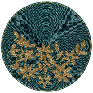 Luxury <b>Silver</b> Seed Bead Handmade Round Designer <b>Coaster</b> <b>Placemats</b> for Home or Wedding From India by glowin fashion - Product Image 3