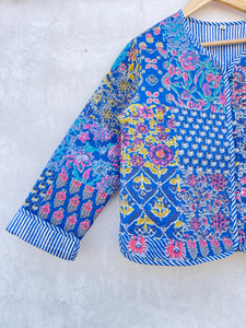 Indian Handmade Patchwork Cotton <b>Quilted</b> Bomber Jacket Vintage Peach New Style Reversible Women's Boho Coat Autumn Winter <b>Summer</b> - Product Image 3