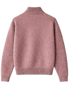 <b>Mens</b> Premium Ribbed Knit <b>Zip</b> <b>Up</b> Sweater Jacket Mauve Pink High Neck Winter <b>Cardigan</b> Full Zipper OEM Wholesale Supplier <b>Men</b> - Product Image 2