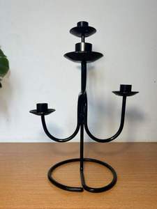 Bougeoir de sol en fer forgé Noir Trois bougeoirs en fer forgé Lite Bougeoirs en fer forgé noir - Product Image 4