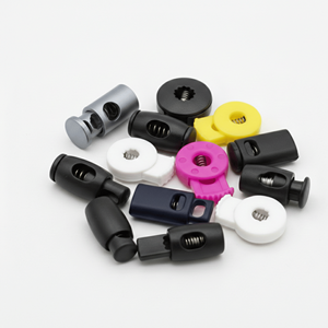 ตัวล็อคเชือกพลาสติก PP แบบทาสี ตัวรัดเชือกแบบปรับได้ ขนาดปรับแต่งได้ สำหรับใช้กับเสื้อผ้า ยี่ห้อ HXZY สำหรับงานเย็บปักถักร้อย - Product Image 1