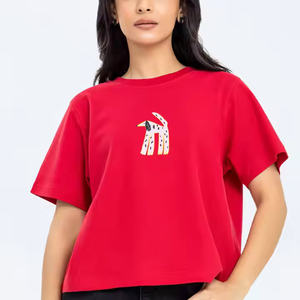 T-shirts Hip Hop pour femmes en polyester/coton, imprimés par sublimation, couleur personnalisée, OEM, vente en gros, anti-froissement, séchage rapide, t-shirts d'été - Product Image 1