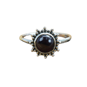 Anillo de Plata de Ley 925 de estilo bohemio para mujer, piedra preciosa de ónix negro hecha a mano, regalo de boda clásico, regalo de amor - Product Image 1