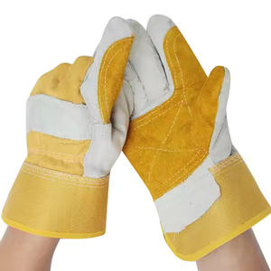 2025 Guantes de soldadura personalizados de fábrica Amarillo Cuero de vaca corto Resistente al desgaste Aislamiento térmico Soldador Guantes DE TRABAJO Cuero - Product Image 2