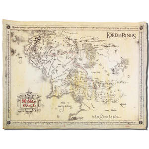Affiche de style traditionnel du Seigneur des Anneaux, carte de la Terre du Milieu - Product Image 1