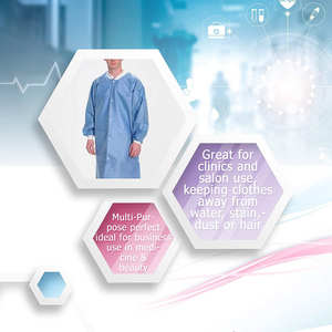 เสื้อกาวน์แพทย์แบบใช้แล้วทิ้งสำหรับผู้หญิง ยี่ห้อ Smithy Sports คุณภาพสูง ผลิตจากผ้ายีนส์ แขนยาว น้ำหนักเบา ป้องกันการกระแทก เหมาะสำหรับโรงพยาบาล - Product Image 5