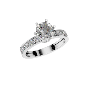 PT950 Platinum Wedding Ring Trendy Design Luxury Style Rhodium Plated with IGI Certified Round Brilliant Cut Lab Grown Diamonds - Product Image 1