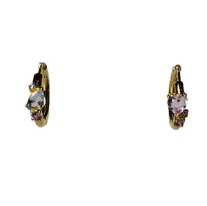 S925 14K Gold Plated Chunky Natural Turquoise Rhodolite Australian Opal Cubic Zirconia Earring Customizable for Retail OEM ODM - Product Image 1