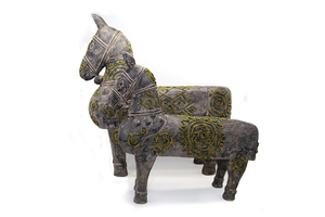 Meilleure qualité Vietnam vente en gros bon prix petit cheval en bois fait à la main motif Brocade Mong - Product Image 2