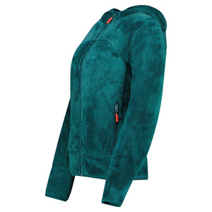 Chaqueta de lana Polar cálida con capucha de corte moderno de primera calidad para mujer, chaqueta de estilo urbano transpirable de peso pesado Musthave con logotipo personalizado - Product Image 3