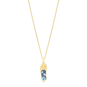 Nouvelle mode : Bijoux turcs faits à la main en argent sterling 925, motif œil turc, forme pantoufle, vente en gros - Product Image 1