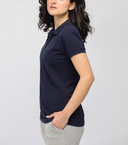 เสื้อโปโลแขนสั้นสำหรับผู้หญิงผ้าคอตตอนระบายอากาศได้ดีปักโลโก้ได้ตามต้องการ - Product Image 5