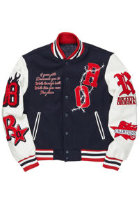 Veste Letterman Varsity personnalisée 100% en laine pour hommes, coupe parfaite avec les manches en cuir de laine légère, tissées, service OEM, tenue de baseball - Product Image 5