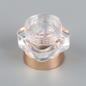 2G nhỏ rõ ràng long lanh mỹ phẩm vuông Jar Rỗng trong suốt mini bóng mắt Nồi bột móng tay với nắp vàng - Product Image 5