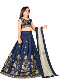 Lehenga Choli Dupatta Shoryam pour filles, entièrement cousu, de qualité supérieure, tendance |   Vêtements pour enfants pour fêtes et mariages |   Robe traditionnelle indienne longue jusqu'au sol - Product Image 4