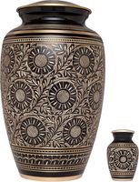Urna Funeraria para Cenizas Humanas Adultas, Urna Decorativa Contemporánea de Aluminio Hecha a Mano, Florero de Piso para Funeral y Entierro