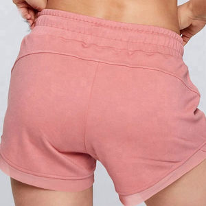 กางเกงขาสั้นผ้าฟลีซสำหรับผู้หญิงทำจากผ้าคอตตอน100% ลำลองสำหรับฤดูร้อนผลิตตามสั่ง - Product Image 2